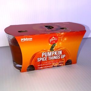 NEW Glade limited addition Pumpkin Spice Things Up set 2 two candles Fall Latte